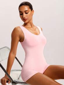 Barelissa Women's Seamless Design Jumpsuit Tummy Control Butt Lifting Underwear 1pc - Baby Pink - View 4