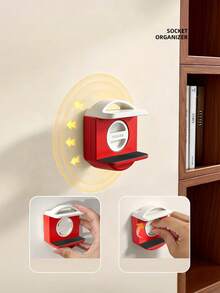 Suction Cup Power Strip Holder Wall Mount Socket Organizer Plug Board No Drill Adhesive Fixer Traceless Removable Reusable Strong Load Bearing Home Office Desktop Cable Management Storage Rack - Multicolor - View 5