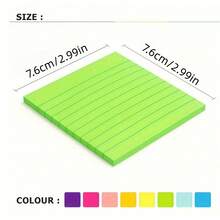 1 مجموعة/8 عبوات من الملاحظات اللاصقة المخططة الملونة، 45 ورقة لكل عبوة، لاصق قوي، مناسبة للمدرسة والدراسة والمكتب والمنزل لتدوين الملاحظات. لوازم مدرسية - مقاس واحد - مشاهدة 2