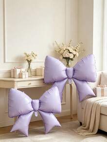Bow-Shaped Aluminum-Foil Balloons, Suitable For Birthday Parties, Engagement Ceremonies, Girl-Themed Banquets, And Store Interior Decoration Setups. - 2 38-inch solid color bows. - View 4