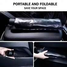 Pack Of 1 – Manual Folding Car Sunshade | UV Protection For Car Windows – Business Gift, Practical Summer Car Accessory | Effectively Blocks Direct Sunlight And Reduces The Temperature Inside The Car. Folds Away Neatly And Is Easy To Store - Black - View 4
