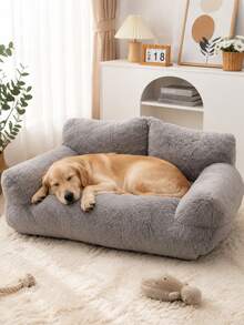 Giường sofa thú cưng hỗ trợ xương thoải mái, giặt được bốn mùa, đáy chống trượt, màu xám hiện đại, phù hợp cho mèo và chó (M/L/XL), phong cách nội thất thời trang - Xám - Xem 6