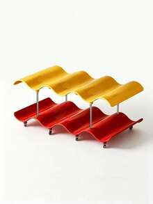 Haus Hana 1pc Wavy Rim Cup Storage Rack, Stackable Multi-Tier Mug Holder, Wine Display Stand For Bar & Living Room - multicolor - View 10
