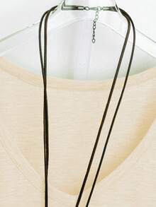 Plus Size Solid Color Minimalist Short Sleeve T-Shirt, Casual Wear - Apricot - View 3