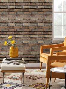 20-Piece 3d Bricks Self-Adhesive Splash Guard Panel, Waterproof Wallboard, Kitchen Wall Decor, Farmhouse Style, Suitable For Bathrooms, Living Rooms, Bedrooms, Vintage Home Wall Decoration - multicolor - View 3