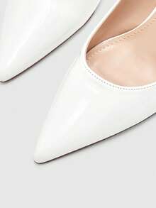 CUCCOO BIZCHIC Sepatu Wanita Hak Tinggi Stiletto Ujung Lancip Warna Gading, Cocok untuk Perjalanan, Kencan, Pesta, Liburan, Natal, dan Musim Semi. - putih bersih - View 8