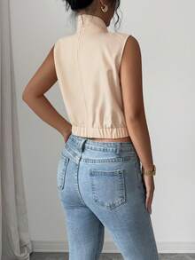Elenzga Women's Solid Color Fashion Versatile Daily Casual Elegant Shirt Party Night Out Apricot Summer - Apricot - View 2