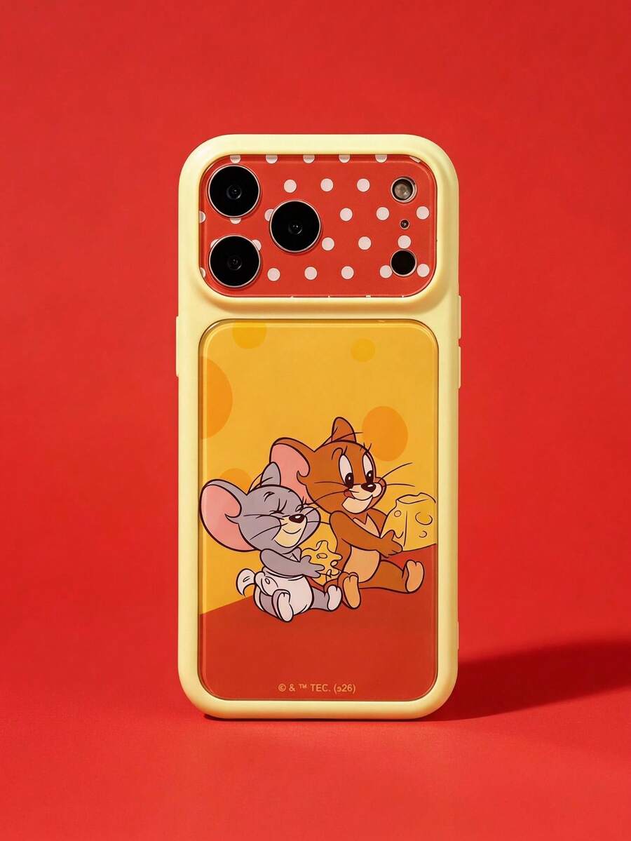 TOM & JERRY X SHEIN 時尚高端印花圖案手機保護殼設計,完美適配 ,可愛時尚且精緻 - 彩色 - 查看 1