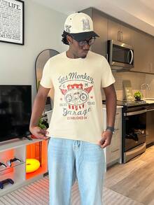 Harrin Don Harrin Don Camiseta de manga corta personalizada para hombres, cómoda y transpirable, adecuada para el verano, de moda líder - Albaricoque - Ver 4