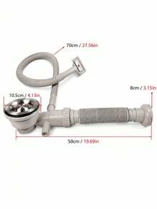 1 Set Of Universal Single-Slot PVC Kitchen Drain Pipe Kit, Straight-Through Retractable Flexible Drain Hose With Anti-Odor Water Trap, Leak-Proof Double-Basin Kitchen Sink Drain Pipe, Easy To Install - multicolor - View 3