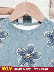 Trelyra Women's Casual Floral Print Round Neck Short Sleeve T-Shirt, Versatile For Daily Wear - Multicolor - View 5