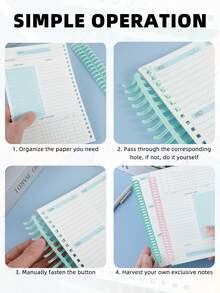 10pcs Multicolor A4 Detachable Loose-Leaf File Binding Rings, 30-Hole Plastic Rubber Rings For Organizing Documents, School & Office Supplies |Vivid Colors | Flexible Ring Hole Removable Plastic Binding Coil Spiral Rings,School Supplies,Back To School - Multicolor - View 7