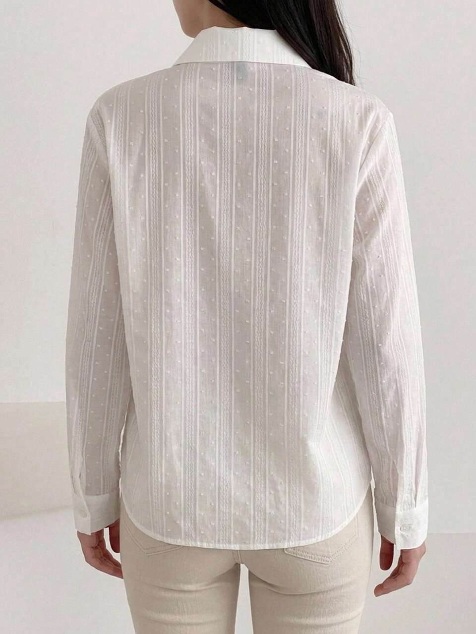 Women's Loose Solid Color Single-Breasted Casual Shirt Fall