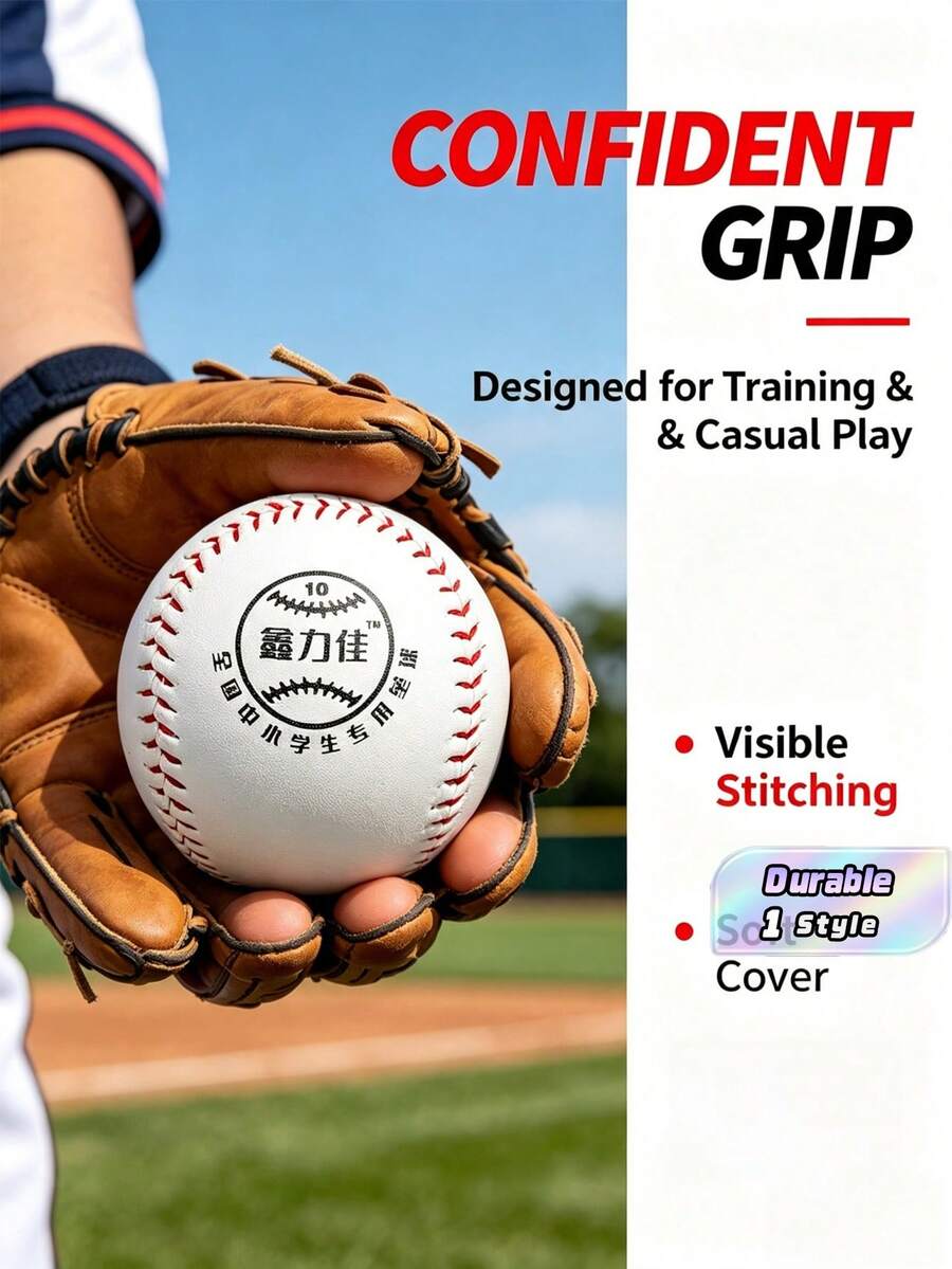 Durable White Baseball For Wooden Bat Training, Solid Cork Core, Tight Stitching & Fiber Wound Structure, Comfortable Grip, Ideal For Throwing Practice - Multicolor - View 1