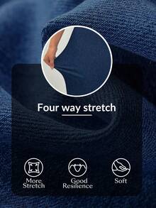 Flexra Plus Size Women's Colorblock Split Hem Fitted Spaghetti Strap Denim Dress - Blue - View 10