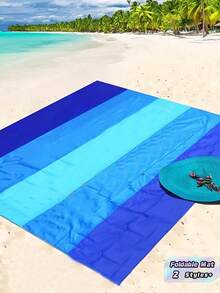 1 PC Waterproof Sandproof QuickDry Portable Foldable Lightweight Durable AntiSand EasyClean Compact Beach Blanket Picnic Mat For Travel Camping Hiking Outdoor Adventure Summer Essential Gear MustHave Perfect For Beach Day Picnic Trip - multicolor - View 1