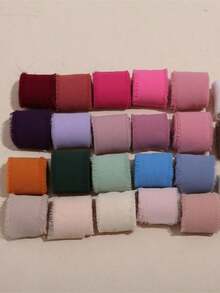 4 Rolls Handmade Torn Edge Chiffon Ribbon – 5m Fabric Ribbon For Wedding Bouquets, Gift Wrapping, DIY Crafts, Rustic Wedding Invitations, Bows, Wreaths, Christmas Decor, Home Decor, Party Supplies, Versatile Craft Ribbon - One Volume - View 8