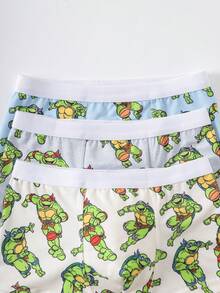 TEENAGE MUTANT NINJA TURTLES | SHEIN Young Boy Cartoon Print Boxer Briefs - Blue - View 4