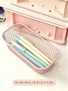 1/4Pcs Mini Macaron Color Metal Storage Baskets Stylish Desktop Organizer Minimalist Home Decor Multifunctional Desktop Storage Holder Suitable For Office Desks And Dressers Lightweight Rustproof Metal Container With Smooth Edges - Multiple Styles - View 10