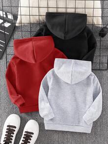 SHEIN 3件組男嬰秋季字母圖案連帽衛衣 - 彩色 - 查看 2