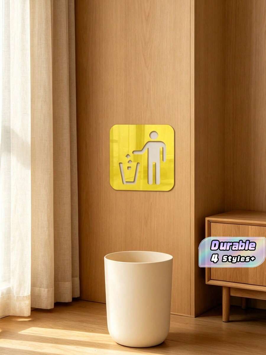 Child-Friendly Garbage Reminder Acrylic Wall Stickers. Simple Self-Adhesive Installation, Suitable For Kindergarten Classroom And Store Wall Decoration, Great For Preschool Early Education. - one size fits all - View 1
