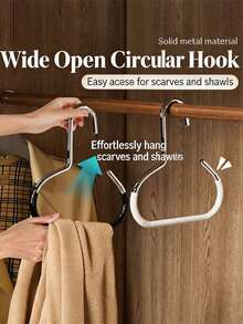 1/2Pcs Belt Storage Hooks, Wardrobe Organizer, Belt Storage Holder, Organizer, Freestanding Coat Rack, Large Loop Scarf Hanger, Tie Rack, Belt Hooks, Scarf Storage Hanger, Accessory Organizer - Multicolor - View 3
