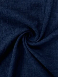 LUMIGAL 簡約綠色優雅成熟風 A 字裙 中年女性適用 - 藏蓝色 - 查看 7