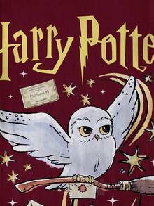 HARRY POTTER X SHEIN Baby Girl Letter Print Round Neck Short Sleeve Casual T-Shirt - White - View 5