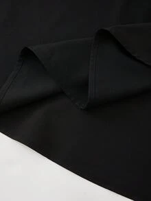 Rusticease Setelan Kasual 2 Potong untuk Wanita Ukuran Plus: Kemeja Lengan Gulung Warna Polos dan Celana Panjang Lebar Motif Sikat - Hitam dan Putih - View 8