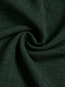 SHEIN Clasi Plus Size Women Dark Green Textured Paperbag Ruffle Elastic Back Waist Pleated Wide Leg Suit Pants Elegant Office Commute Daily Casual Trousers Fall - Blue - View 6