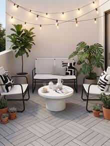 5/10 PCS PVC Plastic Self-Assembling Balcony Terrace Garden Outdoor Waterproof Anti-Corrosion Floor Tiles, Yard Outdoor Waterproof Ceramic Tiles - multicolor - View 12