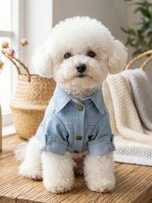 PETSIN 1 Piece Of Pet Clothing, A Cool Blue Coat Suitable For Cats And Dogs, Suitable For Daily Home And Walking Dogs - Blue - View 1