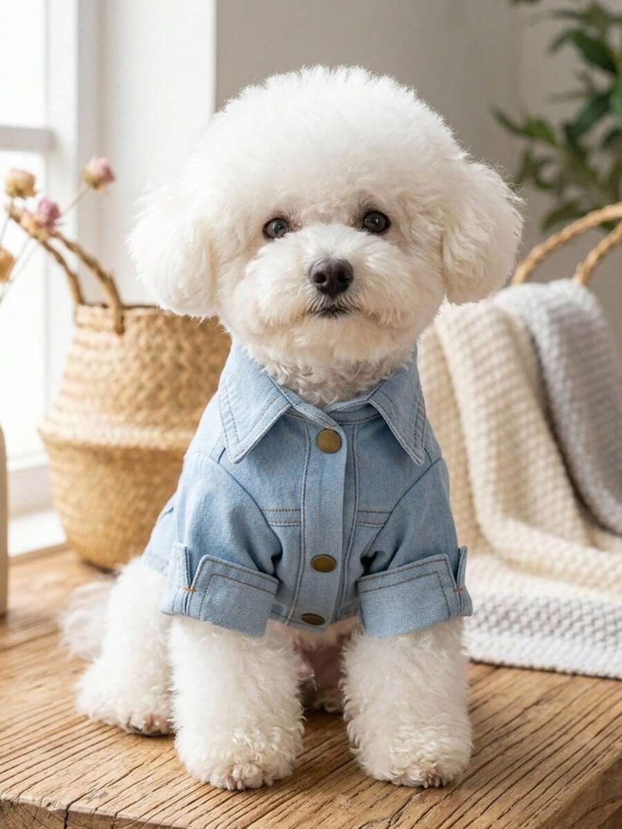 PETSIN 1 Piece Of Pet Clothing, A Cool Blue Coat Suitable For Cats And Dogs, Suitable For Daily Home And Walking Dogs - Blue - View 1