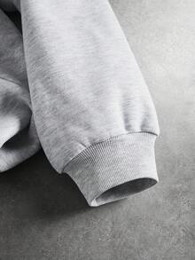 STYNVO هودي رجالي كاجوال بأكمام طويلة مطبوع عليه حروف - رمادي - مشاهدة 6