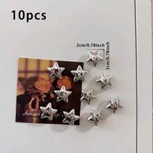 5/10/15pcs Silver Star Fridge Magnets, Sound Absorbing Board Magnetic Stickers, Kitchen Refrigerator Decoration, Fridge Door Decor, Photo Holder, Holiday Gift - silver - View 10