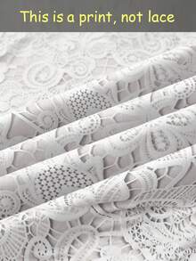 Weeklong Plus Size Summer Casual Faux Lace Print Tank Top - White - View 7