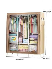 1 buah Rak Penyimpanan Lemari Pakaian Portabel Berdiri Bebas, Multifungsi, Modis, Tahan Debu, Rak Penyimpanan Terpisah dengan Tirai, Dekorasi Rumah Kamar Tidur dan Ruang Tamu, Hadiah Liburan, Hadiah Hari Valentine, Hadiah Anak-anak - MultiWarna - View 8