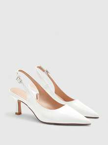 CUCCOO BIZCHIC Sepatu Wanita Hak Tinggi Stiletto Ujung Lancip Warna Gading, Cocok untuk Perjalanan, Kencan, Pesta, Liburan, Natal, dan Musim Semi. - putih bersih - View 7