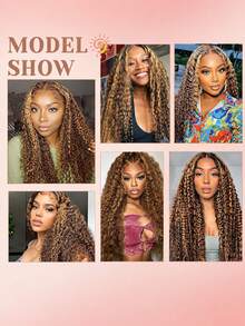 Boho Braids 女用 18 吋捲曲真人鉤編髮束 60G 預分束羽毛感真人鉤編髮 隱形奇蹟結接髮 4/27 色 - S4/27 - 查看 11