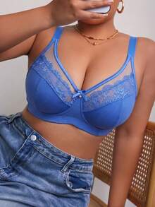 DesireSculpt Plus Size Underwire Bra, 1pc - Blue - View 3