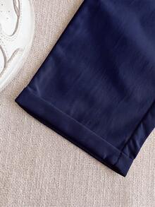 小男孩學院風刺繡Logo立領長袖上衣/長褲套裝 - 彩色 - 查看 10