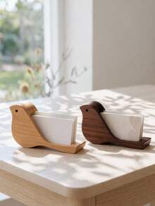 Haus Hana 1 buah Tempat Kartu Nama Burung Kayu, Tempat Kartu Nama Miniatur Hewan untuk Meja Kantor, Rumah, Tempat Kartu Nama Lucu untuk Meja, Tempat Kartu Pos, Dekorasi Meja, Dikemas dalam Kotak Hadiah - warna-warni - View 1