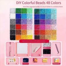 48/72/96/120 Color Pearl Bead Set - 2.6mm Mini Melted Beads Making Tools Kit - Various Tools Suitable For Beginners For Adult Relaxation Art Projects - Handicraft Decorations For Indoor Decoration - Melted Beads Materials. - Perler Bead Set - View 5