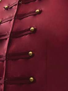 Nöista Long Sleeve Top With Buttons And Front Opening - Burgundy - View 8