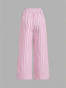 SHEIN Tall CURVE 大尺碼女款抽繩腰休閒百搭日常穿著長褲 3 件套 - 彩色 - 查看 7