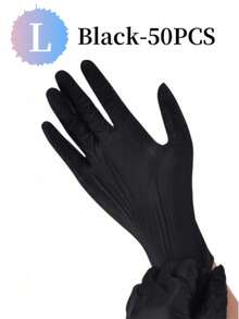 100pcs Disposable Nitrile Gloves, Powder-Free Durable, Latex-Free, Textured Fingertips, Suitable For Home And Kitchen Cleaning, Kitchen, Bathroom, Toilet, Living Room, Painting, Outdoor Travel And Household Tools, Multi-Purpose Gloves (Bagged) - Black - View 15