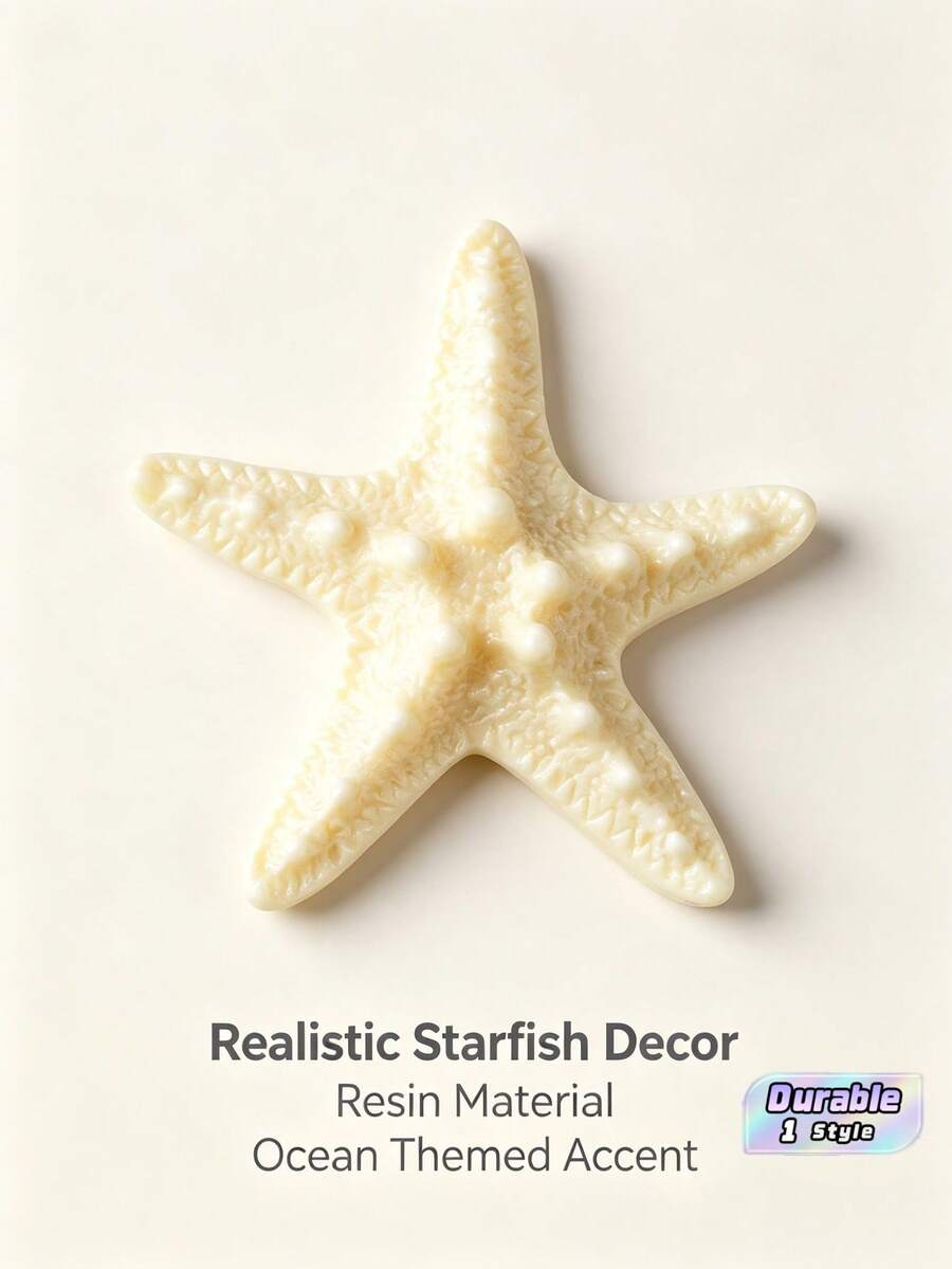 4/8/10 Pcs Resin Conch Ornaments, Resin Five-Finger Starfish Decorations, Mediterranean Style Tabletop Ornaments, Ocean Themed Decor, Wall Decor, Home Decor Collection - multicolor - View 1