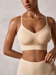 Veilyse 女款無縫露背性感內衣 夏季新娘內衣 3條可調節肩帶 低背婚禮內衣 透氣舒適 正式場合背心 - 卡其色 - 查看 9