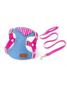 PETSIN 1 Set Tali dan Harness Anjing Tipe Rompi, Tali Jalan Bernapas untuk Anjing Teddy, Bichon, Pomeranian, Ukuran Sedang dan Kecil - MultiWarna - View 18