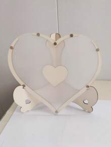Wooden Heart Guestbook Message Board Frame Wedding Birthday Party Decor Rustic Table Sign Friendly Handcrafted Versatile Centerpiece Keepsake Photo Display - multicolor - View 7